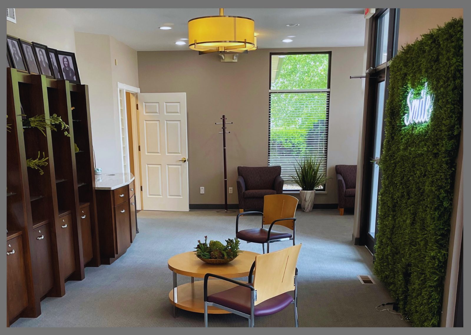 The warm, welcoming reception area at Diamond Ridge Dentistry